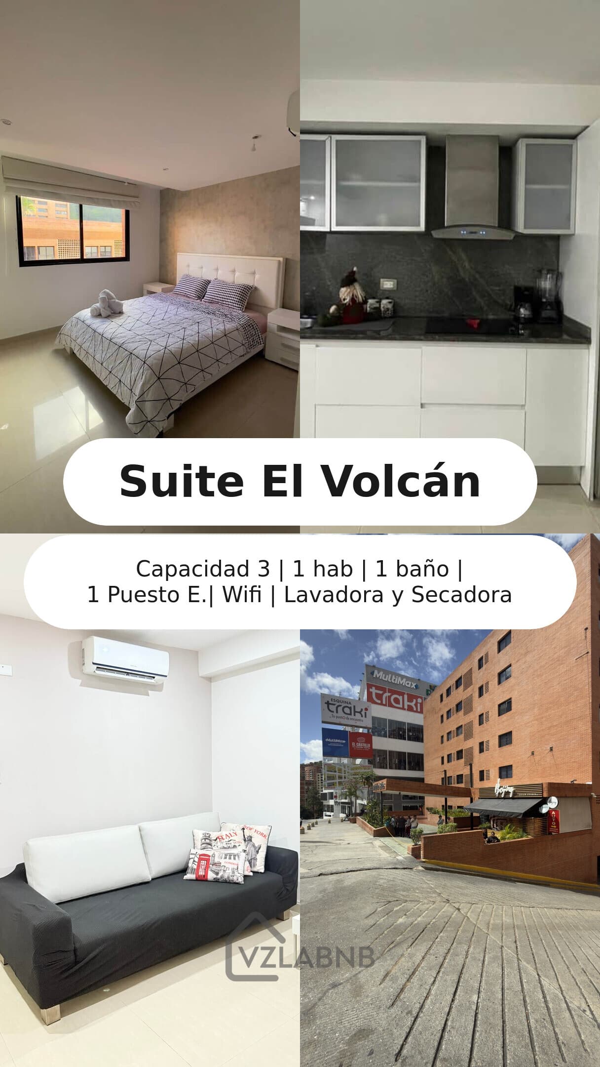 Resumen visual de Suite El Volcán: estadía con espacio de trabajo